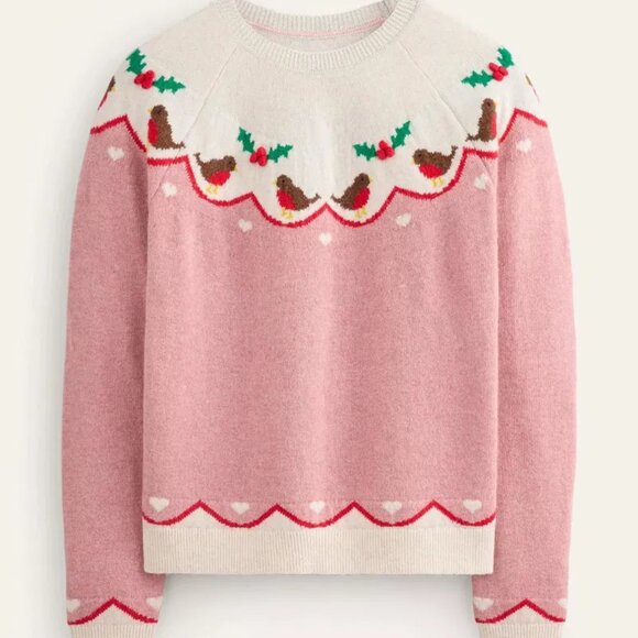 NWOT Boden Edie Holiday Fair Isle Crewneck Sweater - Picture 2 of 11